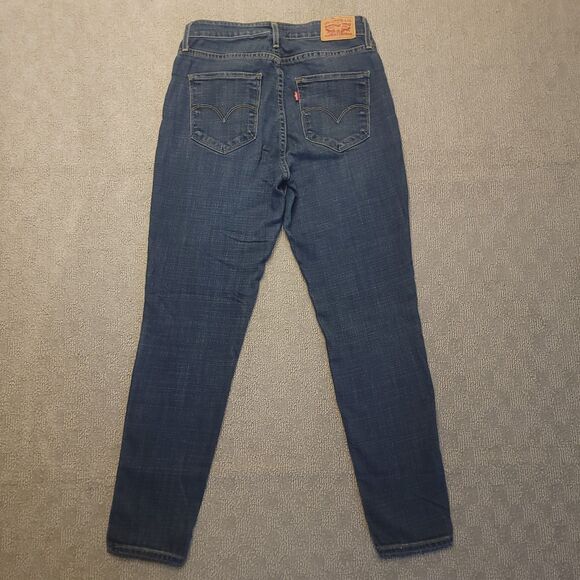 Levi’s 721 High Rise Skinny Jeans Womens 28x28 (Fits 28x27) Blue Stretch Denim - Picture 2 of 12